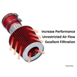 High Performance Parts Cold Air Intake Kit & Red Filter Combo Compatible for Honda 2008-2012 Accord V6 3.5L