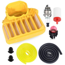 455 Rancher Air Filter Fuel Line Kit for Husqvarna 455E 455R 460 460R Chainsaw Rancer Parts, Replace 599333701 537255702 with Primer Bulb Fuel Filter Spark Plug In One Kit