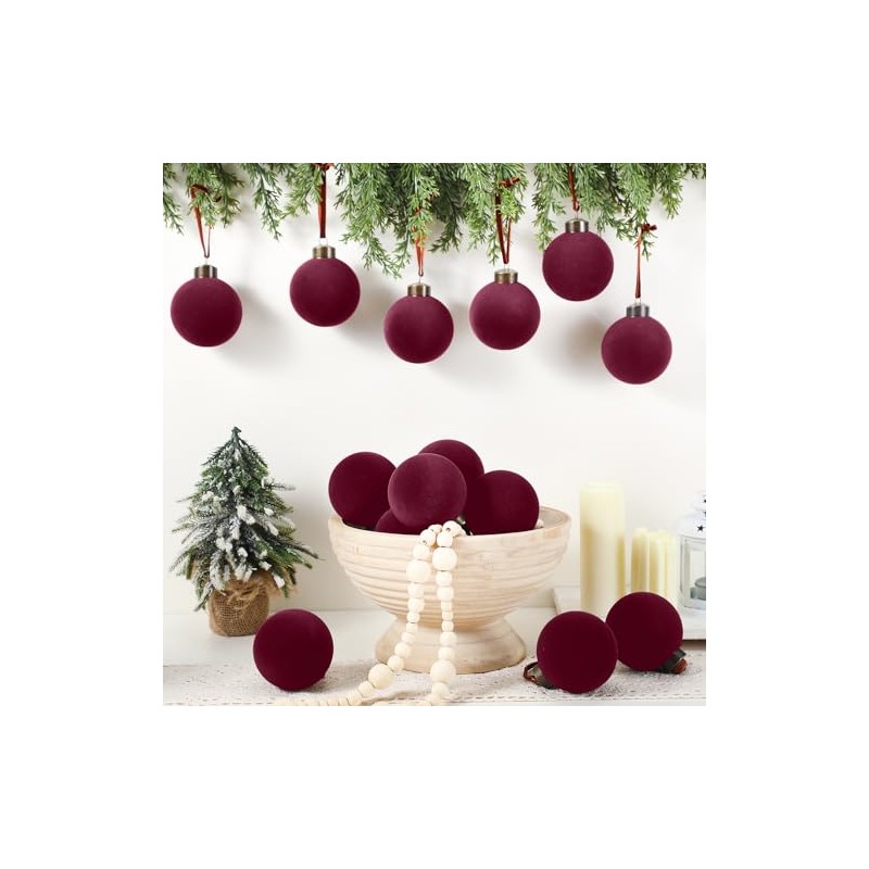15 Bolas de Navidad de Terciopelo Adornos de Bolas de
