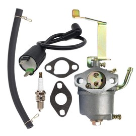 60338 Carburetor Ignition Coil Spark Plug kit for Harbor Freight Chicago Electric Storm CAT 700 800 900 Watts 2hp 63cc 60338 66619 69381 Generator