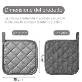 Esshogo Kitchen Pot Holders, Set of 4 Complete Kitchen Pot Holders, Heat Resistant Cotton Pot Holders with Hanging Ring, Cotton and Heat Resistant Terry Cloth, Kitchen Pot Holders