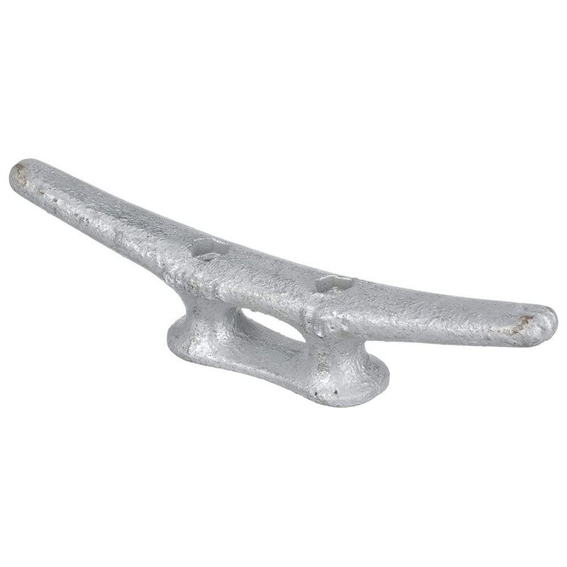 Seachoice Open Base Dock Cleat, Galvanized Gray Iron, 12 In.
