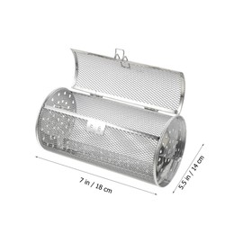 Mipcase Stainless Steel Rotisserie Grill Basket with Movable Door Versatile Air Fryer Grill Accessory for Roasting Nuts Meat More for Baking and Cooking Needs