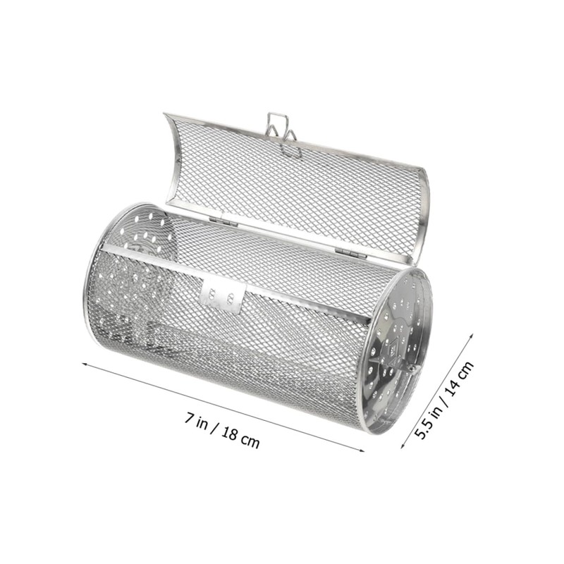 Mipcase Stainless Steel Rotisserie Grill Basket with Movable Door Versatile
