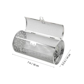 Mipcase Stainless Steel Rotisserie Grill Basket with Movable Door Versatile Air Fryer Grill Accessory for Roasting Nuts Meat More for Baking and Cooking Needs