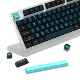 KBDiy Monsters Similar to SA Profile PBT Double Shot Keycap Set,160 Keys Black and Blue Custom Key Caps Keycaps 60 Percent Retro Keycaps for 61/64/68/84/87/100/104/108 Mechanical Keyboard