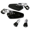 MotorToGo 1 Pair Arrow Black with Chrome Stem CNC Handlebar