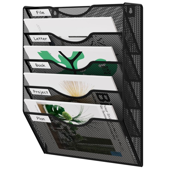 EasyPAG 5 Pocket Mesh Hanging Wall File Organizer, Easily File