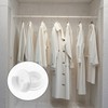 2 Pairs of Round Tube Brackets 35 mm White Plastic