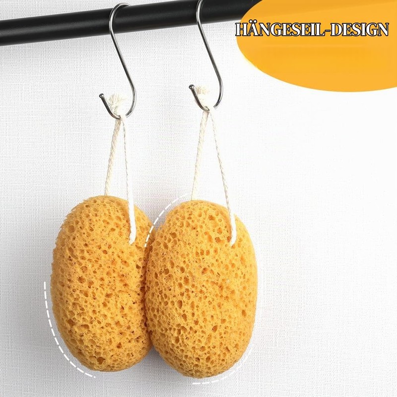 Flintronic Pack of 2 Bath Sponge, Large Natural Sponge for