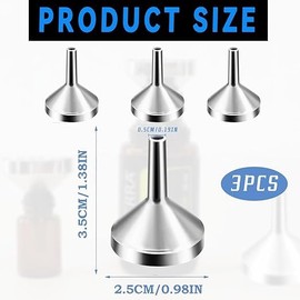 3PCS Small Funnels for Filling Bottles – Mini Plastic Funnels for Liquids, Powders & Small Containers – Ideal for Kitchen, Crafts, and DIY Projects