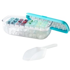 Betty Bossi - Ice Cube Tray with Storage Box - Effortless Release - For 48 Ice Cubes - Ideal for Decorative Ice Cubes - Silicone Plastic - Food Safe