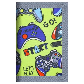 sundee Kids Boys Wallet Trifold RFID Canvas Outdoor Sports Wallet for Kids Festivals Gifts Birthday Gifts Game Green One Size Classic
