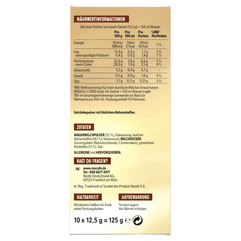NESCAFÉ Gold Type Cappuccino Less Sweet, Drink Powder from Soluble