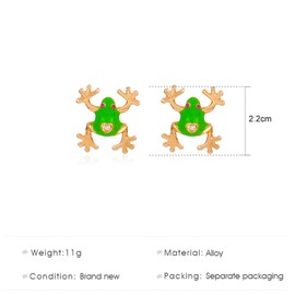 Yienate Unique Frog Earrings Lovely Green Frog Studs Drop Earrings Fashion Animal Ear Buckle Earrings Jewelry for Women Girls