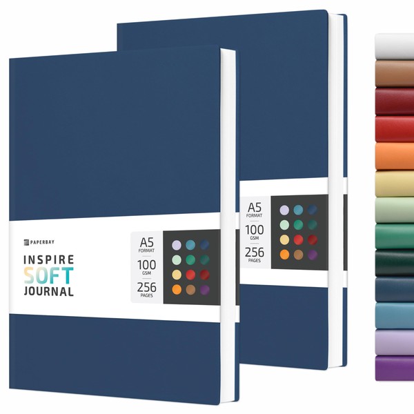 PAPERBAY A5 Notebook Soft Cover Journal for Writing, 256-Page 100