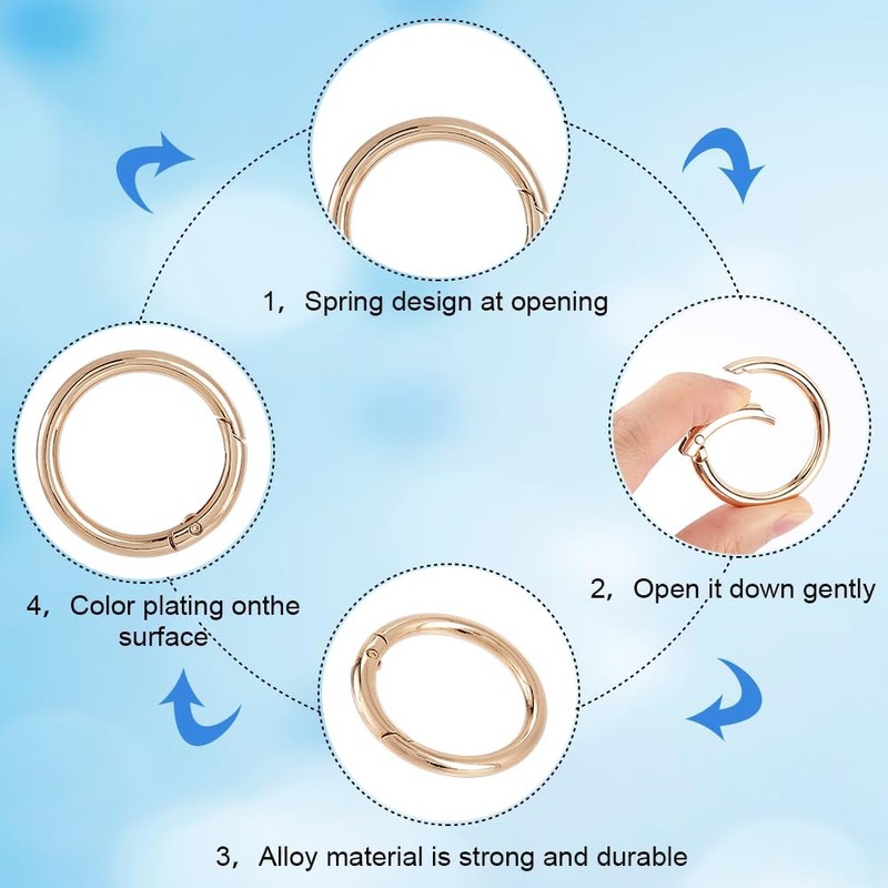 SOFPLATE 1 Box 10Pcs 40MM Gold Spring O Ring Clip