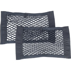 Lescars Luggage Net Elastic: Set of 2 Universal Storage Net, 25 x 40 cm, Elastic (Car Storage Net, Mesh Bag, Smartphone Holder)