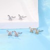 Limerencia F136 Pure Titanium Hypoallergenic Earrings Dainty Butterfly CZ Cluster