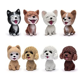 Comidox Handmade Childhood Memory BobbleHead Dogs Car Dash Puppy for Car Vehicle Decoration Rocking Head Dog Made by Superior Natural Resin Pomeranian 1pc