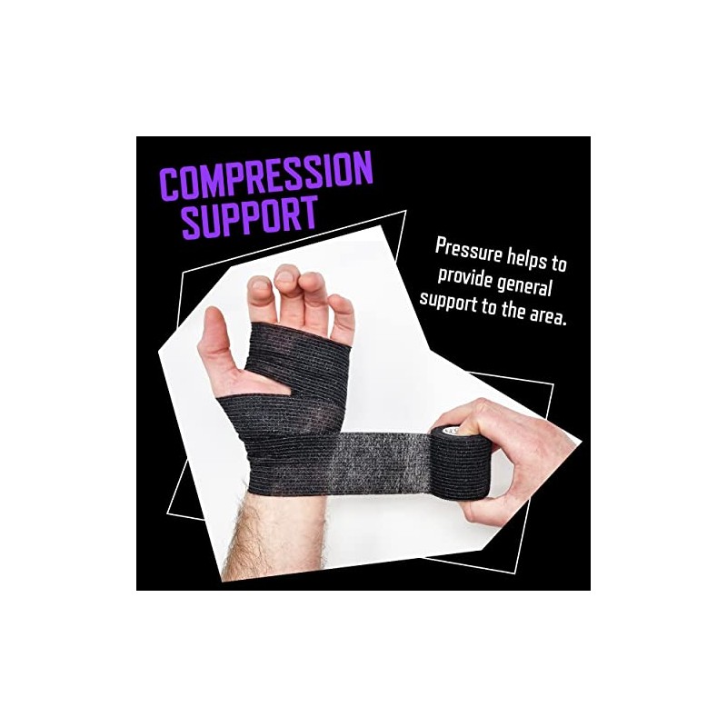 Black Self Adherent Cohesive Bandages 5cm x 4.5m Box of