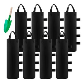 8 Pack Canopy Weights Sand Bags, 176LBS Black Extra Large Heavy Duty Canopy Weights Bags with Sand Shovel, Leg Canopy Weights Sand Bags for Instant Outdoor Pop up Canopy Tent Pergola