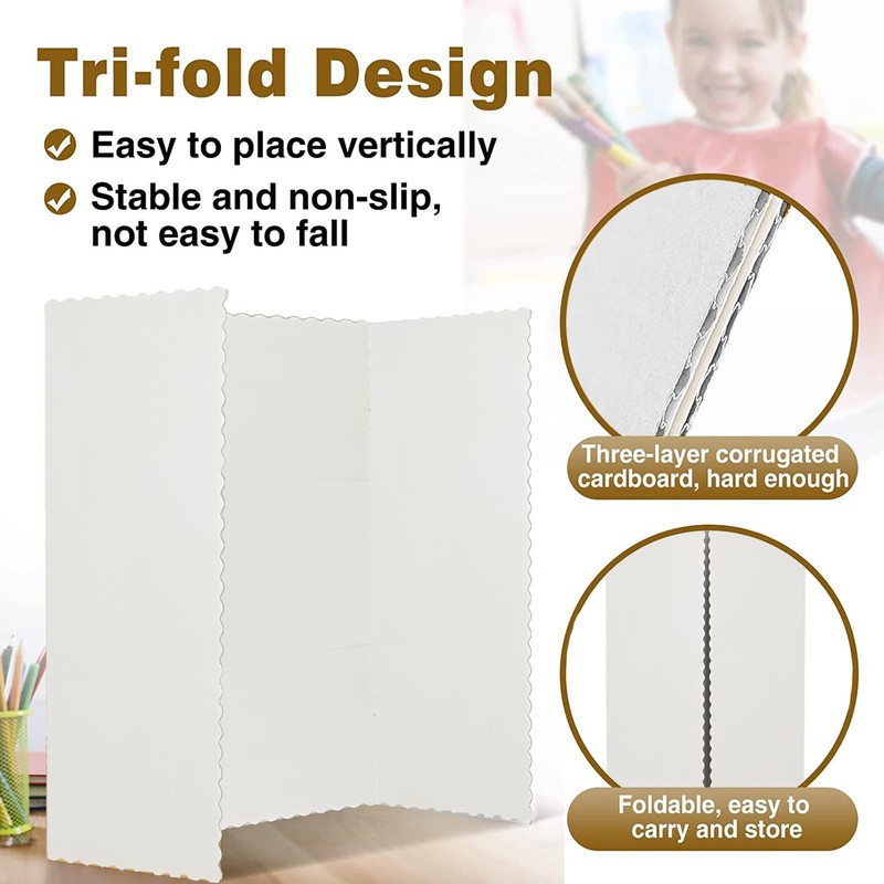 Tri-fold Presentation School Project Display Board,Foldable Poster Board 56 x