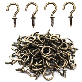 IDEALSV Small Bronze Ceiling Hooks - 5/8'' Screw-in Lights & Jewelry Hooks (40 Pack)