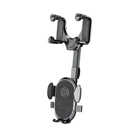 KOMBIUDA Multifunctional Rear View Phone Holder Mount for Cars Non Design Rotatable Ball Thickened Clamping Arm Compatible with All
