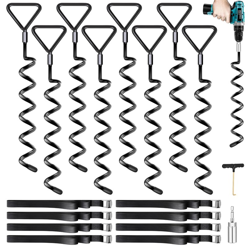 Trampoline Stakes Ground Anchors Screw in, Trampoline Anchors with Strong