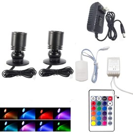 Jorunhe 1.5w White LED Mini Surface Mounted Light Jewelry Cabinet Lamp Spotlight Ac85-265v (Pack-2pc, Colorful)