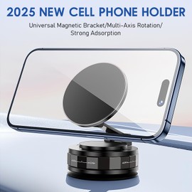 SHANGFEI 2PCS Thirsix Phone Mount Holder,2026 Upgraded Vacuum Magnetic Car Phone Holder,360°Adjustable Magnetic Phone Holder for Car for All Phone