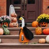 3Pcs Halloween Porch Goose Outfit Pumpkin Dress Witch Cape Hat