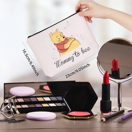 Pooh Bear Inspired New Mom Gift Mommy to Bee Zipper Pouch Makeup Bag (B-Mommy to Bee CA)