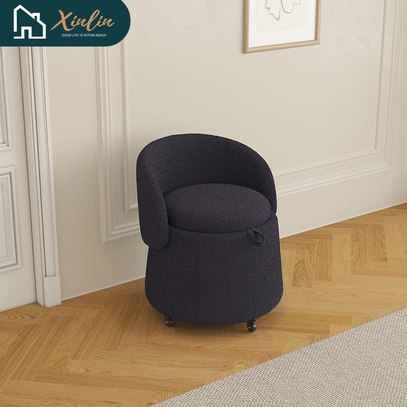 Versatile 23\" Pink Teddy Fleece Storage Stool Free Shipping Multi-Functional