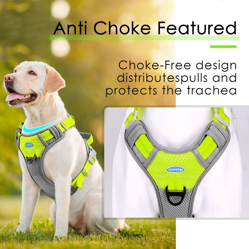 ThinkPet No Pull Harness for Small Medium Large Dogs, Reflective