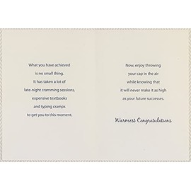 Designer Greetings White Column and Green Banner Doctorate Graduation Congratulations Card