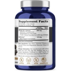 Shilajit 4000mg 150 Caps Naturally Occurring Fulvic Acid Non GMO/No Gluten