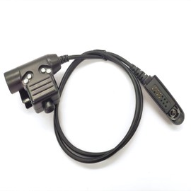 WODASEN Tactical U94 PTT Adapter Cable for Motorola Radio HT750 HT1250 HT1250LS HT1550 HT1550XLS GP328 MTX850 MTX850LS MTX950 with PTT Walkie Talkie Radio Connector Civilian Type