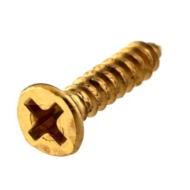 #5 x 5/8" Brass Flat Countersunk Head Phillips Drive Wood Screws | Pack of 25 | Self Tapping Screws for Wood Antique or Modern Furniture | FH14-SB