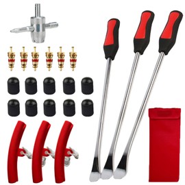 Samcos Tire Lever Wheel Removal Replacement Dedicated Tool for Bicycles and Motorcycles, Stainless Steel, Length 11.8 inches (30 cm), Tire Repair, Tire Replacement Tool, Storage Bag Included (Red)