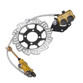 4-Stroke Hydraulic Brake Kit MotoCross Brake Hydraulic Rear Brake Set Rear Disc Brake Caliper Kit for 125cc 4-Stroke Off-Road Motorcycles CRF50 CRF70