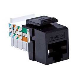 Leviton 5EHOM-RE5 Home 5e Snap-In Connector, T568A/B Wiring, Black