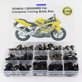 Xitomer Full Sets Fairing Bolts Kits, Fit for Honda CBR600 F4 F4I 1999 2000 2001 2002 2003 2004 2005 2006 2007, Mounting Kits Grommets/Washers/Fastenings/Clips/Nuts (Matte Black)