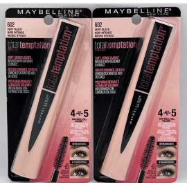 MAYBELLINE TOTAL TEMPTATION  MASCARA   #602 VERY BLACK PACK OF 2