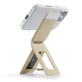 MOFT Phone Tripod Wallet, MagSafe Wallet Tripod Stand, NFC-Supported Phone Wallet, Pocket-Size Selfie Stick, MOVAS Vegan Leather & Adjustable Angle Card Holder, Travel Essential, Earthen Beige