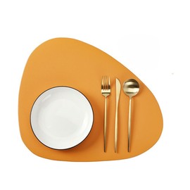 Anevous Leather Placemats, Set of 6, Oval Place Mats, Wipe-Clean, Non-Slip Placemats, Waterproof, Faux Leather Place Mats, Leather Look, Heat Resistant Place Mat for Kitchen, Restaurant, Dining Table,