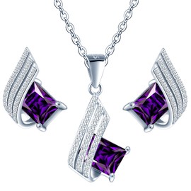 MŚ 1997 MENNICA ŚWIDNICKA 11 Colours Earrings 925 Silver with Necklace Women's Set – High Quality Austrian Crystals and Zircons – Jewellery Chain Women's Earrings Set with Necklace, Silver, Crystal