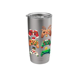 Funny Christmas Gamepad Gamer Video Games Lover Xmas Gaming Stainless Steel Insulated Tumbler