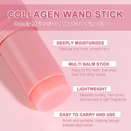 Wrinkle Multi Balm Stick, Collagen Balm Stick, Pure Collagen Wand, Anti Wrinkle Hydrating Boosting Wand Skincare, Fine Lines, Wrinkles Moisturizer (2pcs)